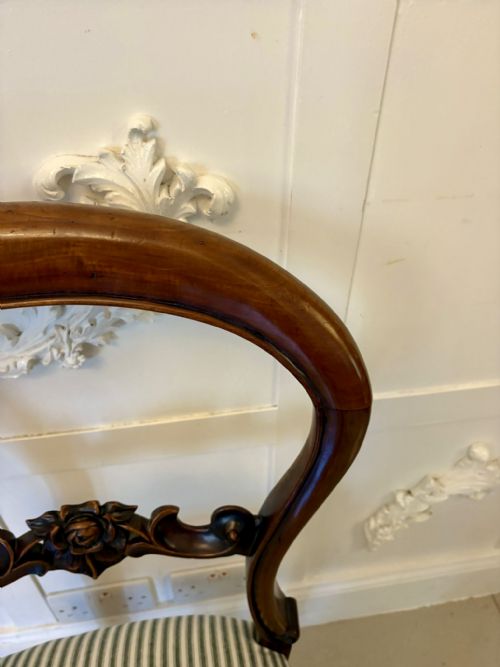 SET OF 6 ANTIQUE VICTORIAN QUALITY CARVED MAHOGANY BALLOON BACK DINING CHAIRS - ADDITIONAL PHOTO 10