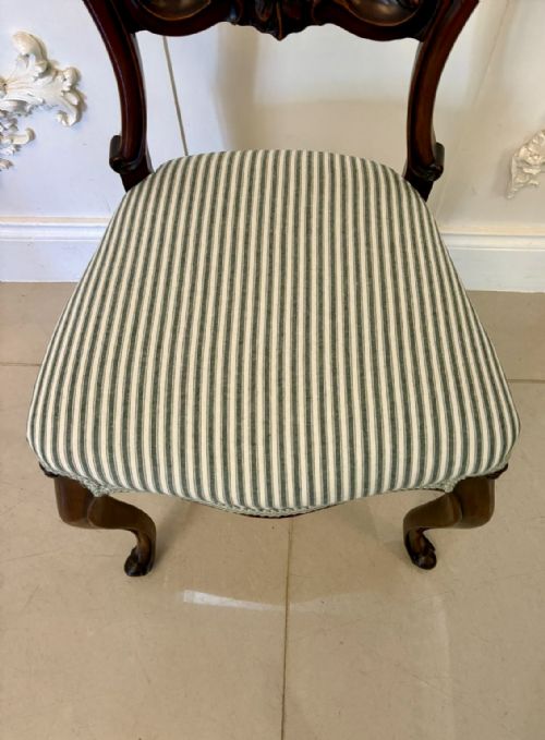 SET OF 6 ANTIQUE VICTORIAN QUALITY CARVED MAHOGANY BALLOON BACK DINING CHAIRS - ADDITIONAL PHOTO 14