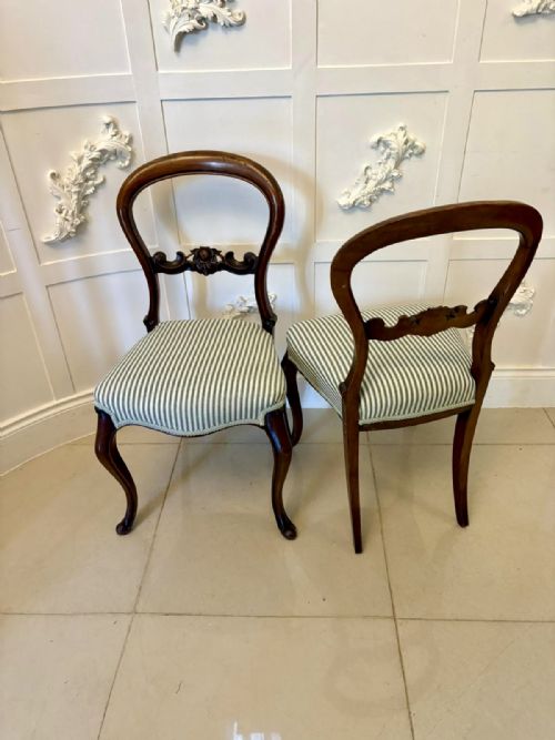 SET OF 6 ANTIQUE VICTORIAN QUALITY CARVED MAHOGANY BALLOON BACK DINING CHAIRS - ADDITIONAL PHOTO 15