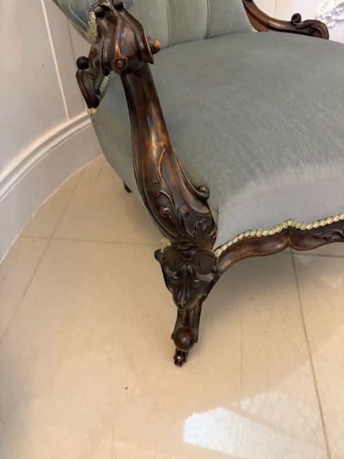 OUTSTANDING QUALITY PAIR OF ANTIQUE VICTORIAN CARVED WALNUT LADIES AND GENTLEMENS CHAIRS - ADDITIONAL PHOTO 14