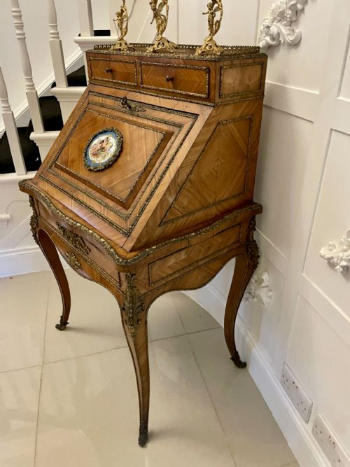 FINE QUALITY FRENCH ANTIQUE VICTORIAN KINGWOOD AND ORMOLU MOUNTED BUREAU - ADDITIONAL PHOTO 1