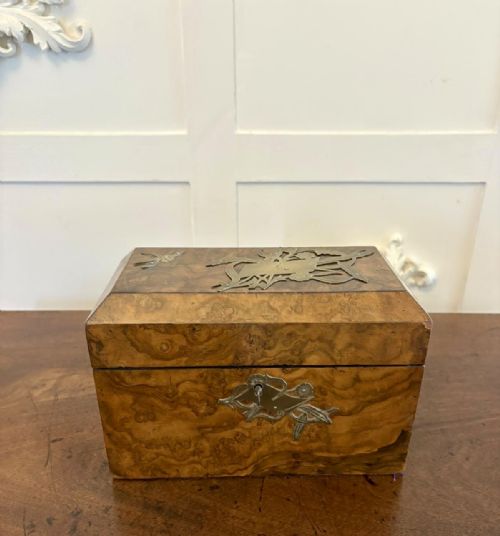 Outstanding Quality Antique Victorian Burr Walnut Tea Caddy