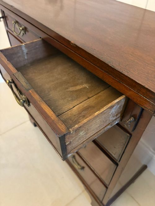 fig 1. Rare Small Antique George III Quality Mahogany Bachelors Chest of 5 Drawers