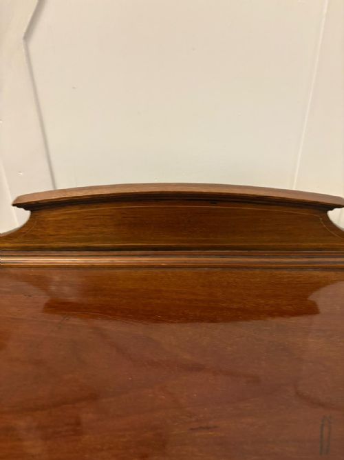 SUPERB QUALITY ANTIQUE EDWARDIAN MAHOGANY INLAID BOW FRONTED SIDE CABINET - ADDITIONAL PHOTO 4