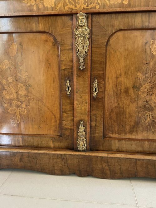 OUTSTANDING QUALITY ANTIQUE VICTORIAN BURR WALNUT MARQUETRY INLAID ORMOLU MOUNTED BOOKCASE CABINET - ADDITIONAL PHOTO 13