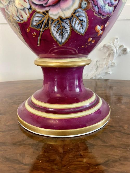 EXCEPTIONAL LARGE STAFFORDSHIRE PORCELANEOUS TWIN HANDLED VASE - ADDITIONAL PHOTO 2