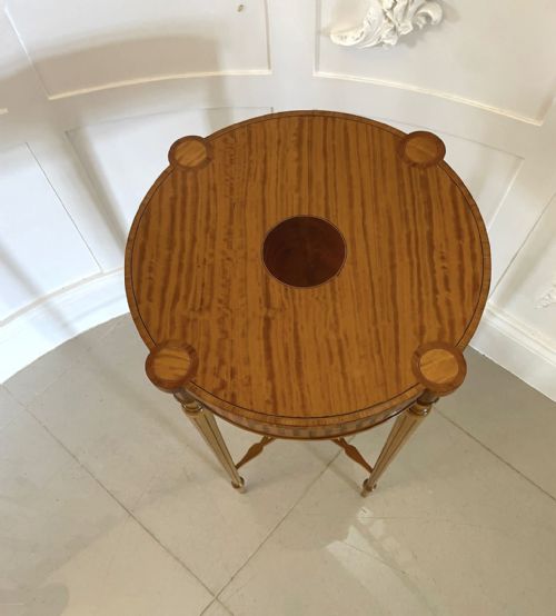FINE QUALITY ANTIQUE INLAID SATINWOOD CENTRE TABLE - ADDITIONAL PHOTO 5
