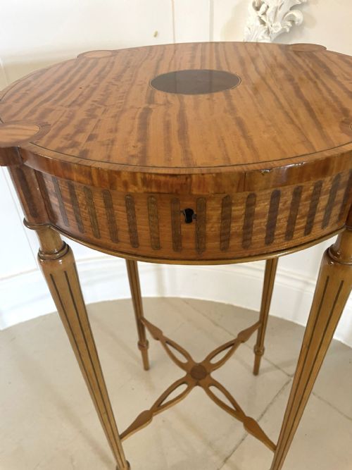 FINE QUALITY ANTIQUE INLAID SATINWOOD CENTRE TABLE - ADDITIONAL PHOTO 8