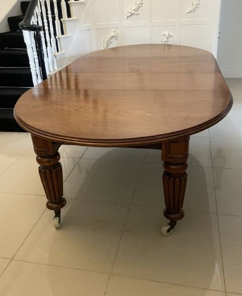 fig 1. Large 12 Seater Outstanding Quality Antique Victorian Figured Mahogany Extending Dining Table