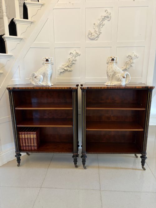 fig 1. Superior Quality Pair of Antique Edwardian Rosewood Open Bookcases