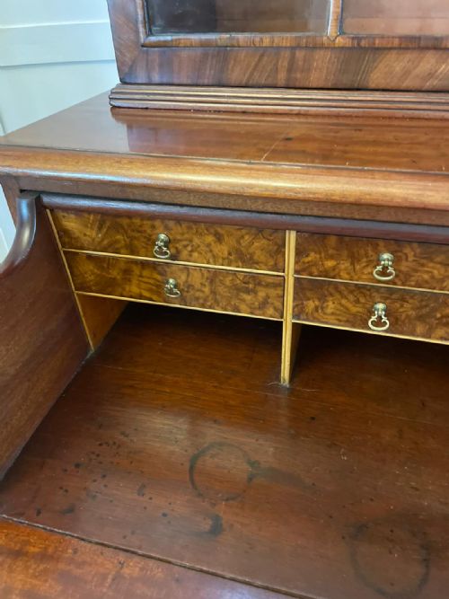 fig 1. Outstanding Quality Antique Regency Mahogany Secretaire Bookcase