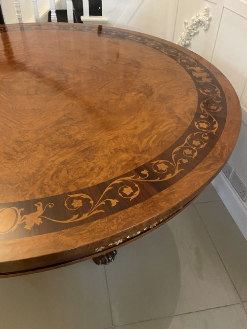 MAGNIFICENT QUALITY 810 SEATER ANTIQUE BURR WALNUT MARQUETRY INLAID CARVED GILDED CENTREDINING TABLE - ADDITIONAL PHOTO 2