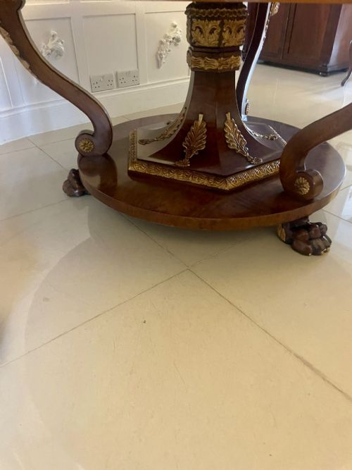 MAGNIFICENT QUALITY 810 SEATER ANTIQUE BURR WALNUT MARQUETRY INLAID CARVED GILDED CENTREDINING TABLE - ADDITIONAL PHOTO 5