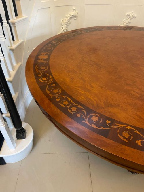 MAGNIFICENT QUALITY 810 SEATER ANTIQUE BURR WALNUT MARQUETRY INLAID CARVED GILDED CENTREDINING TABLE - ADDITIONAL PHOTO 6