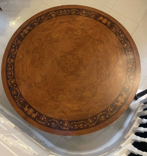 MAGNIFICENT QUALITY 810 SEATER ANTIQUE BURR WALNUT MARQUETRY INLAID CARVED GILDED CENTREDINING TABLE - ADDITIONAL PHOTO 10