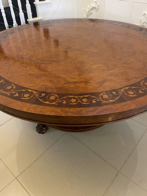 MAGNIFICENT QUALITY 810 SEATER ANTIQUE BURR WALNUT MARQUETRY INLAID CARVED GILDED CENTREDINING TABLE - ADDITIONAL PHOTO 11