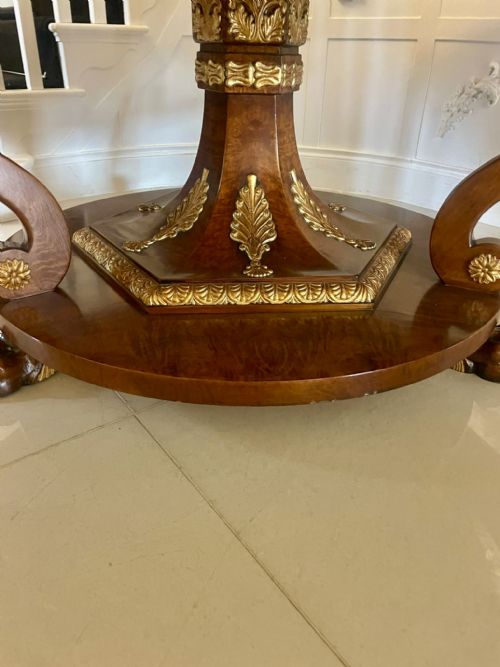 MAGNIFICENT QUALITY 810 SEATER ANTIQUE BURR WALNUT MARQUETRY INLAID CARVED GILDED CENTREDINING TABLE - ADDITIONAL PHOTO 12