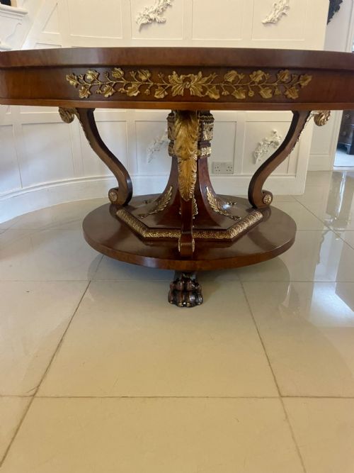 MAGNIFICENT QUALITY 810 SEATER ANTIQUE BURR WALNUT MARQUETRY INLAID CARVED GILDED CENTREDINING TABLE - ADDITIONAL PHOTO 14
