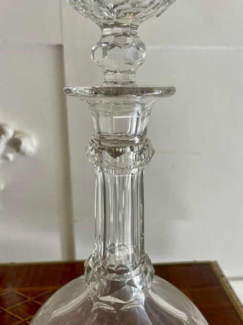 PAIR OF ANTIQUE VICTORIAN QUALITY CUT GLASS DECANTERS - ADDITIONAL PHOTO 4