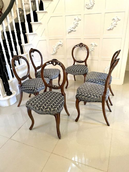FINE QUALITY ANTIQUE VICTORIAN SET OF SIX WALNUT DINING CHAIRS - ADDITIONAL PHOTO 2