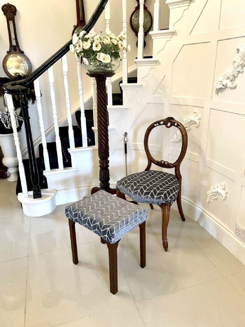 FINE QUALITY ANTIQUE VICTORIAN SET OF SIX WALNUT DINING CHAIRS - ADDITIONAL PHOTO 4