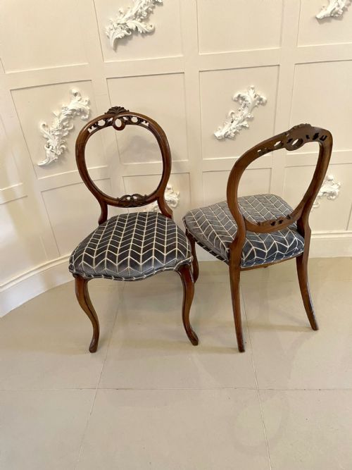 FINE QUALITY ANTIQUE VICTORIAN SET OF SIX WALNUT DINING CHAIRS - ADDITIONAL PHOTO 7