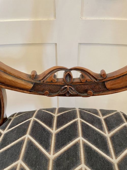 FINE QUALITY ANTIQUE VICTORIAN SET OF SIX WALNUT DINING CHAIRS - ADDITIONAL PHOTO 11