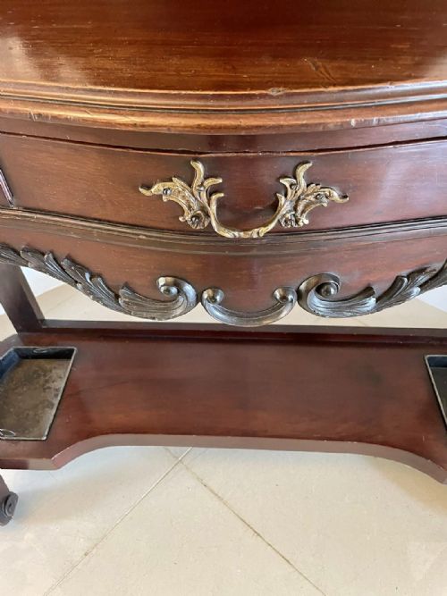 QUALITY ANTIQUE 19TH CENTURY VICTORIAN CARVED MAHOGANY HALL STAND - ADDITIONAL PHOTO 6