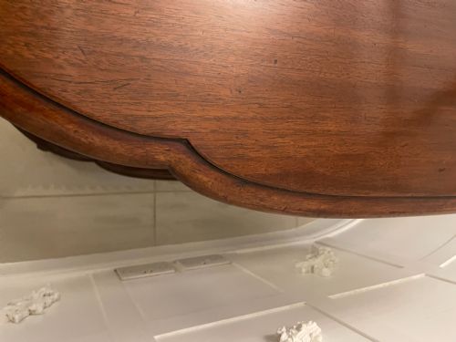 LARGE ANTIQUE MAHOGANY OVAL SHAPED FREESTANDING SERVINGCONSOLE TABLE - ADDITIONAL PHOTO 1