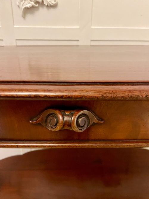 LARGE ANTIQUE MAHOGANY OVAL SHAPED FREESTANDING SERVINGCONSOLE TABLE - ADDITIONAL PHOTO 9