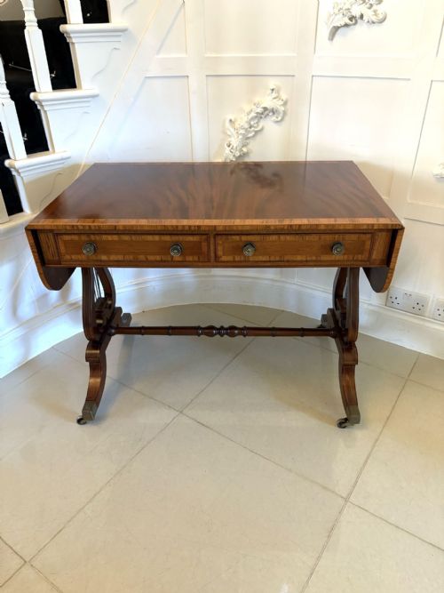 Fine Quality Antique Edwardian Figured Mahogany Free Standing Sofa/side Table