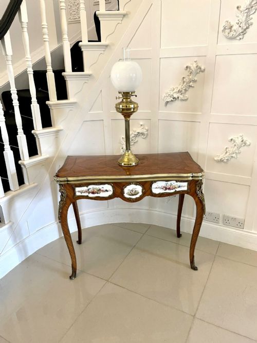 OUTSTANDING QUALITY ANTIQUE VICTORIAN PORCELAIN AND ORMOLU MOUNTED KINGWOOD CARDCONSOLE TABLE BY G T MORANT LONDON - ADDITIONAL PHOTO 3