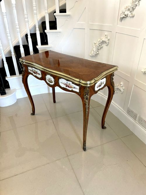 OUTSTANDING QUALITY ANTIQUE VICTORIAN PORCELAIN AND ORMOLU MOUNTED KINGWOOD CARDCONSOLE TABLE BY G T MORANT LONDON - ADDITIONAL PHOTO 6