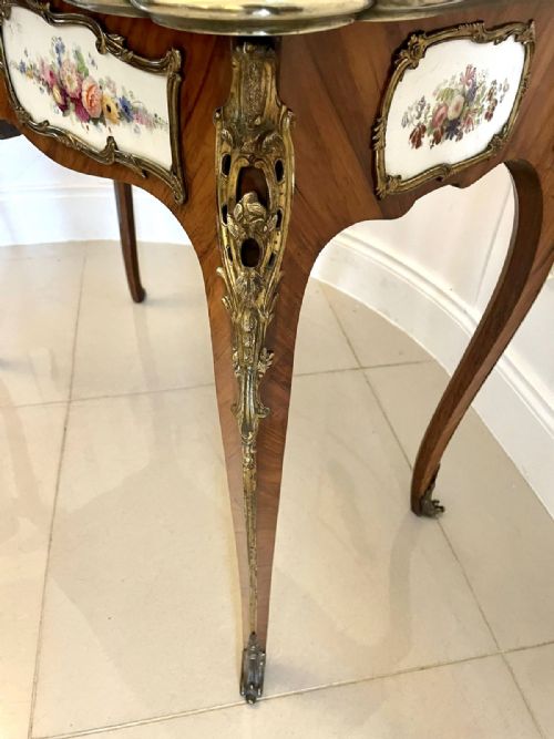 OUTSTANDING QUALITY ANTIQUE VICTORIAN PORCELAIN AND ORMOLU MOUNTED KINGWOOD CARDCONSOLE TABLE BY G T MORANT LONDON - ADDITIONAL PHOTO 12