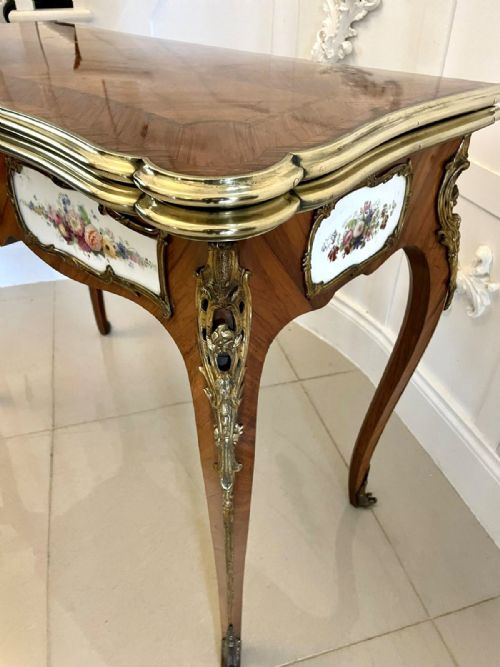OUTSTANDING QUALITY ANTIQUE VICTORIAN PORCELAIN AND ORMOLU MOUNTED KINGWOOD CARDCONSOLE TABLE BY G T MORANT LONDON - ADDITIONAL PHOTO 13