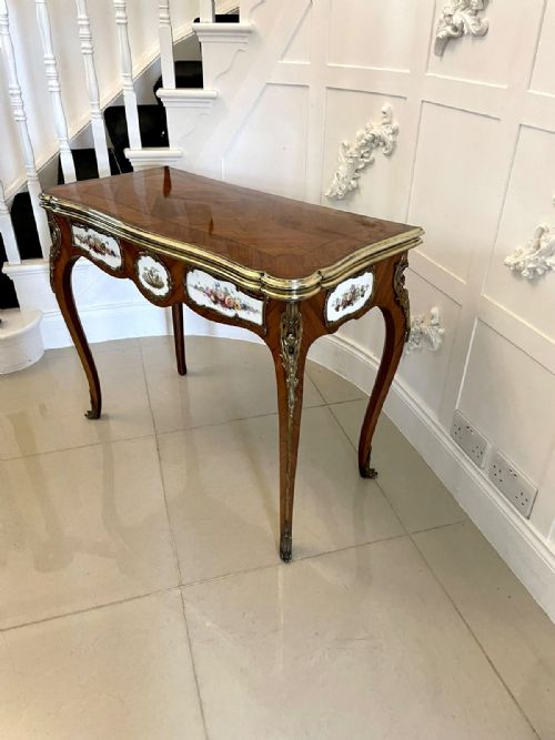 OUTSTANDING QUALITY ANTIQUE VICTORIAN PORCELAIN AND ORMOLU MOUNTED KINGWOOD CARDCONSOLE TABLE BY G T MORANT LONDON - ADDITIONAL PHOTO 20