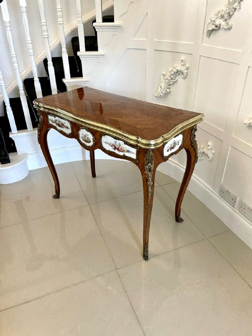 OUTSTANDING QUALITY ANTIQUE VICTORIAN PORCELAIN AND ORMOLU MOUNTED KINGWOOD CARDCONSOLE TABLE BY G T MORANT LONDON - ADDITIONAL PHOTO 21