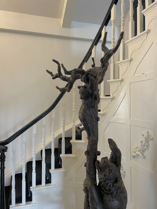 MAGNIFICENT EXHIBITION QUALITY ANTIQUE BLACK FOREST BEAR OAK TREE HALL STAND - ADDITIONAL PHOTO 1