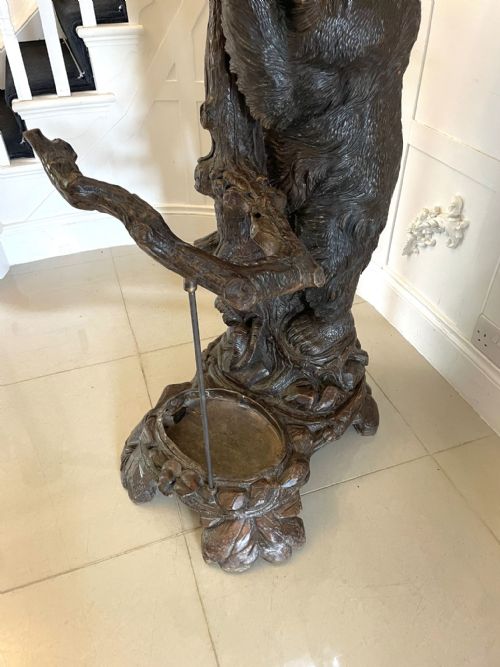 MAGNIFICENT EXHIBITION QUALITY ANTIQUE BLACK FOREST BEAR OAK TREE HALL STAND - ADDITIONAL PHOTO 4