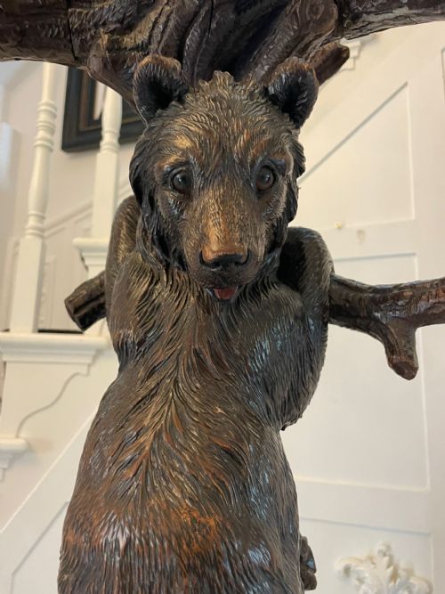 MAGNIFICENT EXHIBITION QUALITY ANTIQUE BLACK FOREST BEAR OAK TREE HALL STAND - ADDITIONAL PHOTO 10