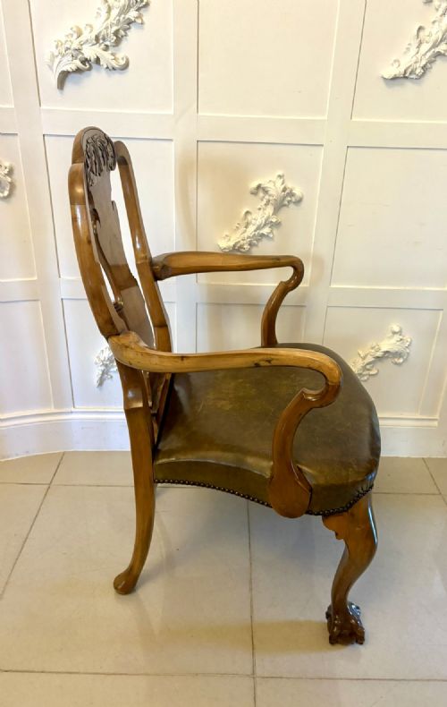 OUTSTANDING QUALITY PAIR OF ANTIQUE VICTORIAN CARVED WALNUT DESK CHAIRS - ADDITIONAL PHOTO 5