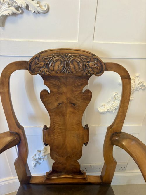 OUTSTANDING QUALITY PAIR OF ANTIQUE VICTORIAN CARVED WALNUT DESK CHAIRS - ADDITIONAL PHOTO 7