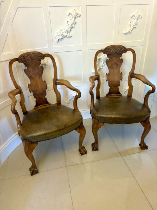 OUTSTANDING QUALITY PAIR OF ANTIQUE VICTORIAN CARVED WALNUT DESK CHAIRS - ADDITIONAL PHOTO 9