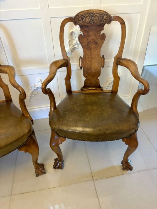 OUTSTANDING QUALITY PAIR OF ANTIQUE VICTORIAN CARVED WALNUT DESK CHAIRS - ADDITIONAL PHOTO 10