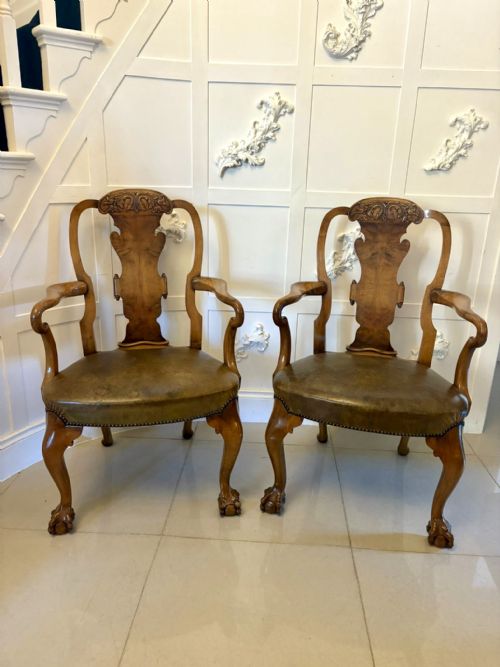 OUTSTANDING QUALITY PAIR OF ANTIQUE VICTORIAN CARVED WALNUT DESK CHAIRS - ADDITIONAL PHOTO 11