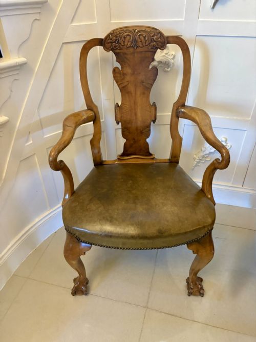 OUTSTANDING QUALITY PAIR OF ANTIQUE VICTORIAN CARVED WALNUT DESK CHAIRS - ADDITIONAL PHOTO 12