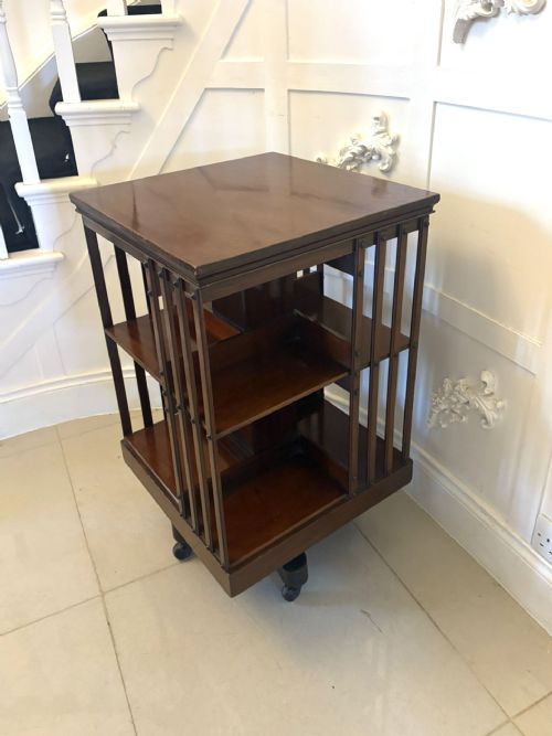Antique Edwardian Quality Mahogany Revolving Bookcase