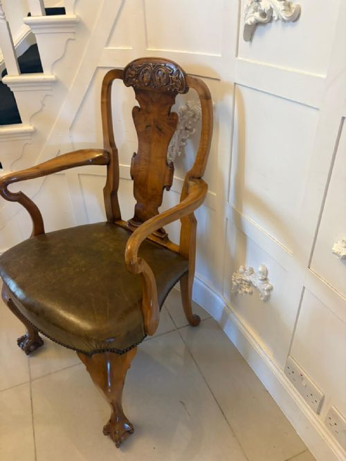 OUTSTANDING QUALITY SET OF 6 ANTIQUE VICTORIAN CARVED WALNUT DINING CHAIRS - ADDITIONAL PHOTO 11