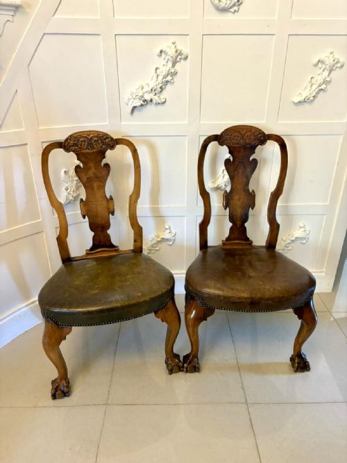 OUTSTANDING QUALITY SET OF 6 ANTIQUE VICTORIAN CARVED WALNUT DINING CHAIRS - ADDITIONAL PHOTO 14