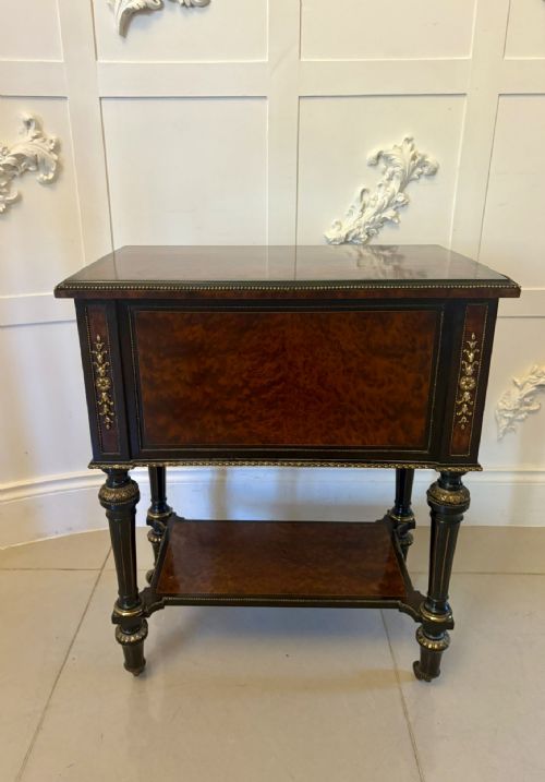 fig 1. Outstanding Quality Antique Victorian Freestanding Amboyna Wood Side/Lamp Table